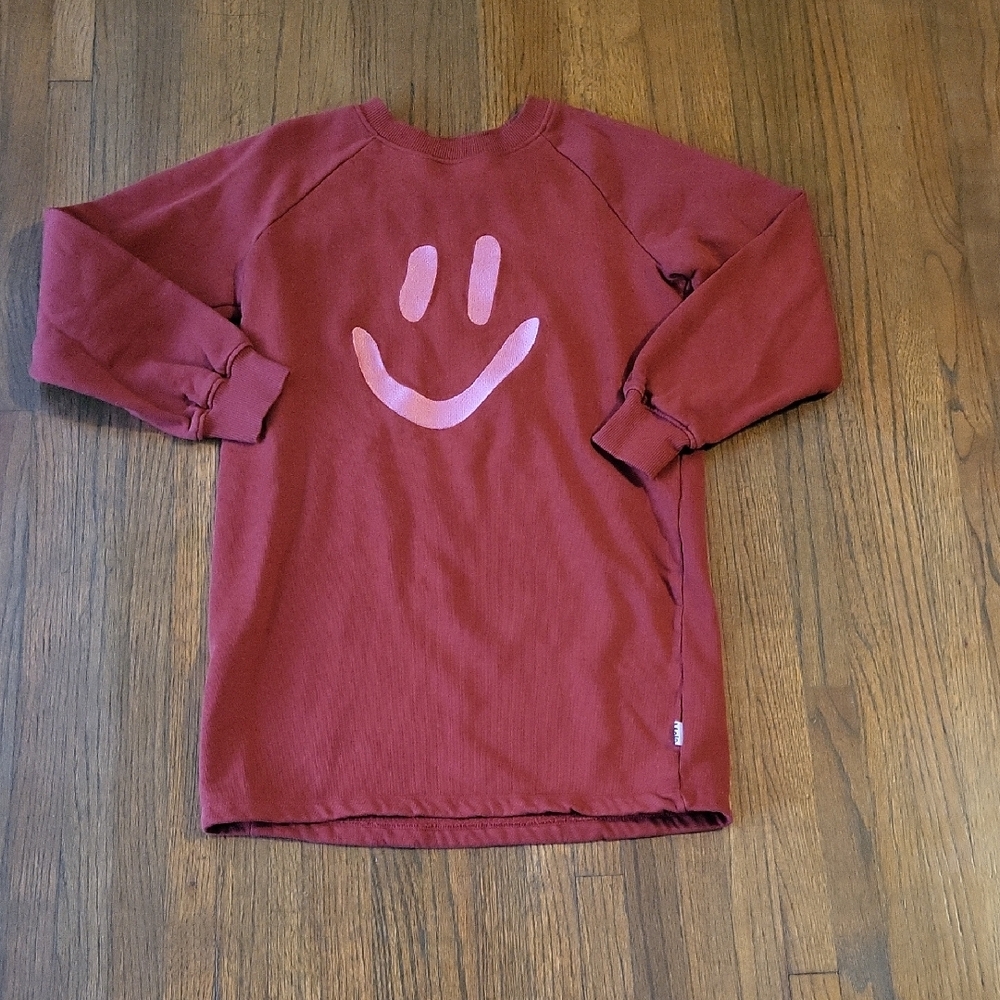 Molo Rust Smiley Face Long Sleeve Tunic Dress